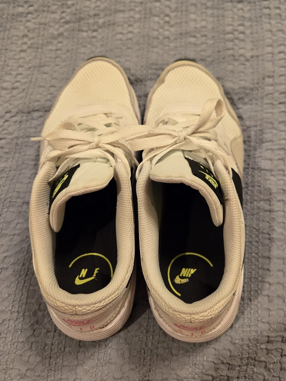 Nike Air Lightweight White Sneakers with Black Swoosh